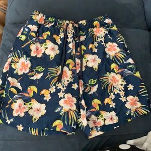 Men’s swim trunks shorts navy floral